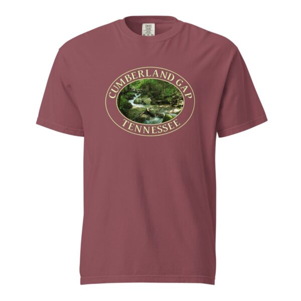 Mountain Stream in Cumberland Gap T-Shirt - Scenic Nature Design on Comfort Colors Heavyweight Tee (Front print, transparent graphic) - Image 4