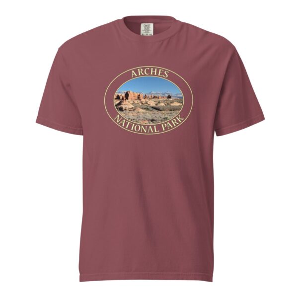 The Windows Arches National Park T-Shirt – Scenic Desert Arch Vista Comfort Colors Tee (Front print, transparent graphic) - Image 4