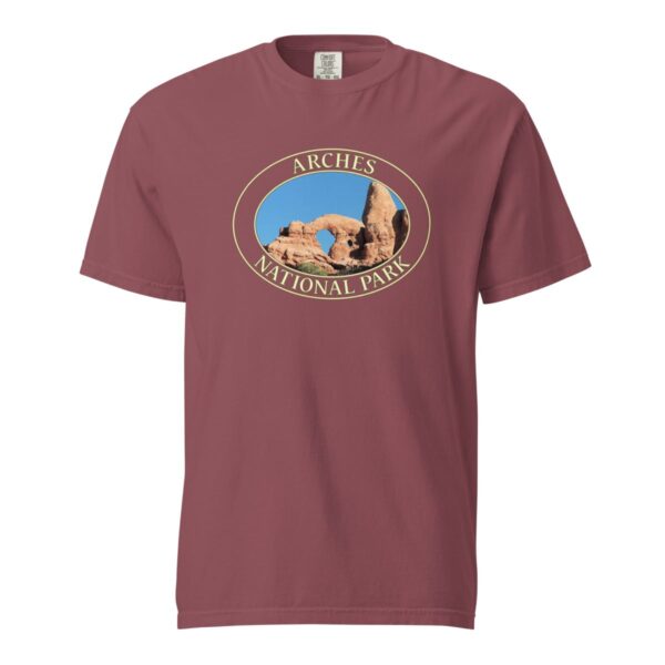 Turret Arch Arches National Park T-Shirt – Iconic Desert Arch Comfort Colors Tee (Front print, transparent graphic) - Image 4