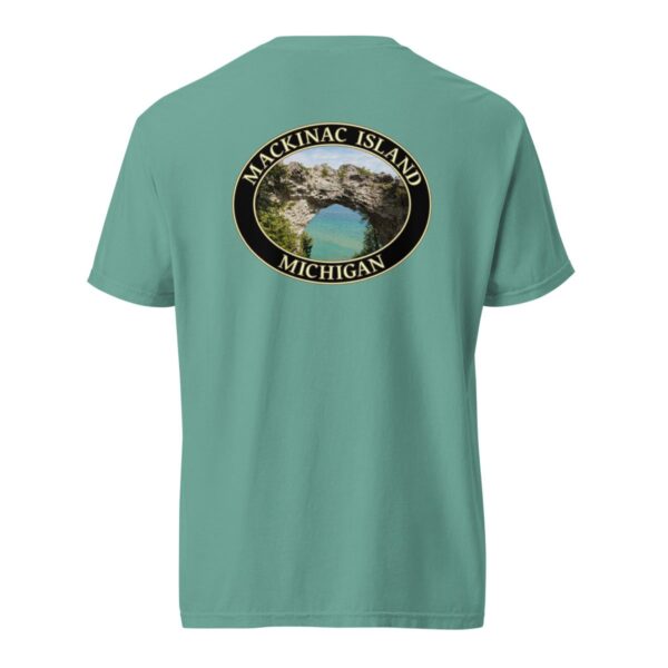 Mackinac Island T-Shirt - Arch Rock Graphic on Comfort Colors Heavyweight (Back print, black graphic) - Image 6