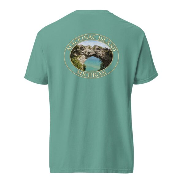 Mackinac Island T-Shirt - Arch Rock Graphic on Comfort Colors Heavyweight (Back print, transparent graphic) - Image 6