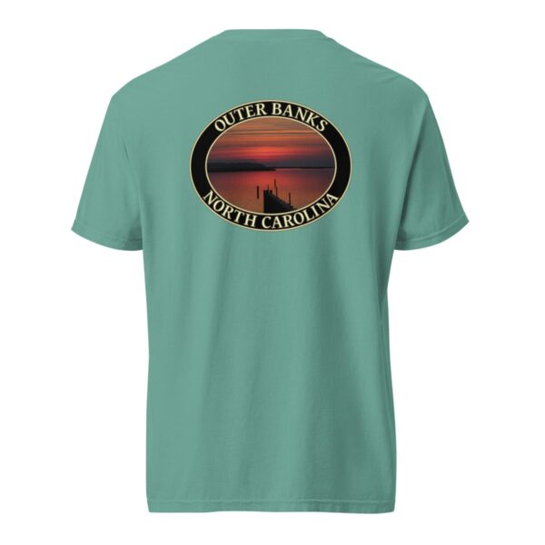 Outer Banks T-Shirt - Albemarle Sound Sunset Graphic on Comfort Colors Heavyweight (Back print, black graphic) - Image 6