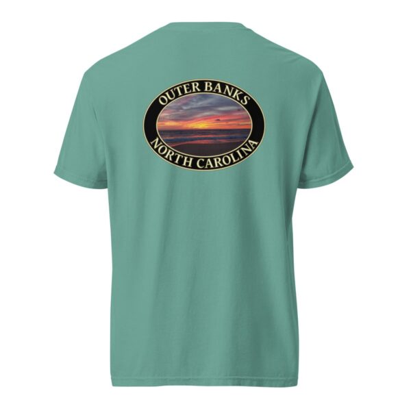 Outer Banks T-Shirt - Kitty Hawk Sunrise Graphic on Comfort Colors Heavyweight (Back print, black graphic) - Image 6