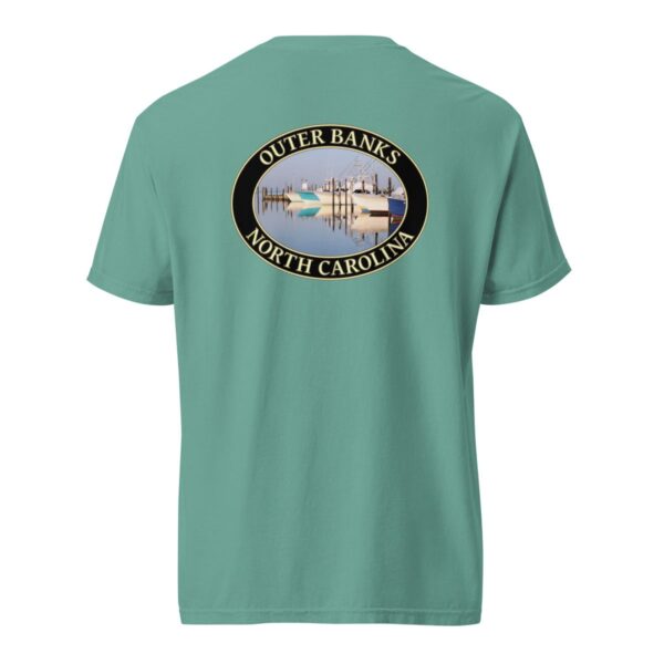 Outer Banks T-Shirt - Oregon Inlet Fishing Boats Graphic on Comfort Colors Heavyweight (Back print, black graphic) - Image 6