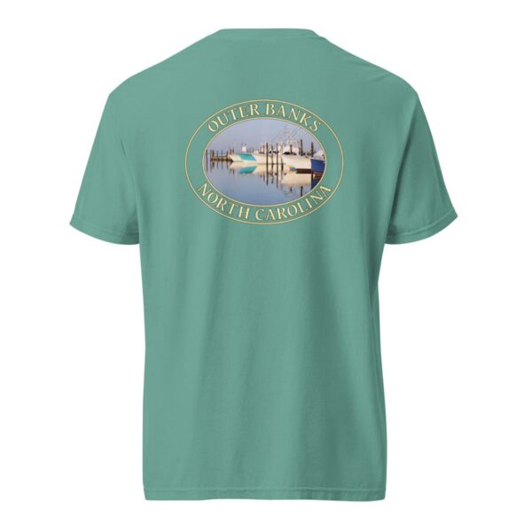 Outer Banks T-Shirt - Oregon Inlet Fishing Boats Graphic on Comfort Colors Heavyweight (Back print, transparent graphic) - Image 6