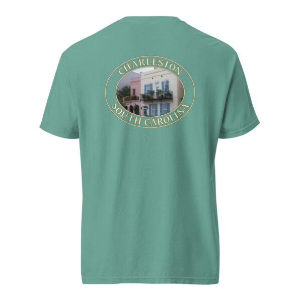 Charleston T-Shirt - Rainbow Row Homes Graphic on Comfort Colors Heavyweight (Back print, transparent graphic) - Image 6