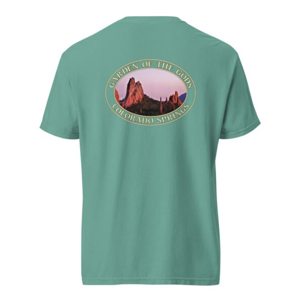 Garden of the Gods T-Shirt - Sunset Colorado Springs Graphic on Comfort Colors Heavyweight (Back print, transparent graphic) - Image 6