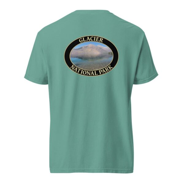 Glacier National Park T-Shirt - Lake McDonald Graphic on Comfort Colors Heavyweight (Back print, black graphic) - Image 6