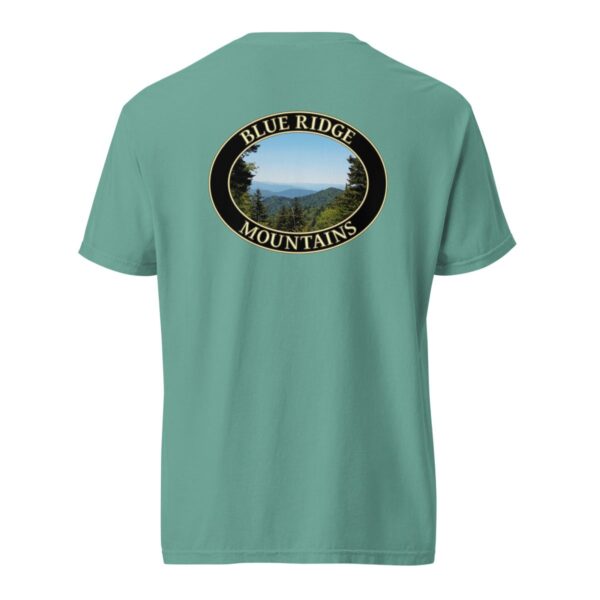 Blue Ridge Mountains T-Shirt - North Carolina Scenic View Graphic on Comfort Colors Heavyweight (Back print, black graphic) - Image 6