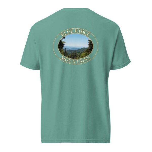 Blue Ridge Mountains T-Shirt - North Carolina Scenic View Graphic on Comfort Colors Heavyweight (Back print, transparent graphic) - Image 6