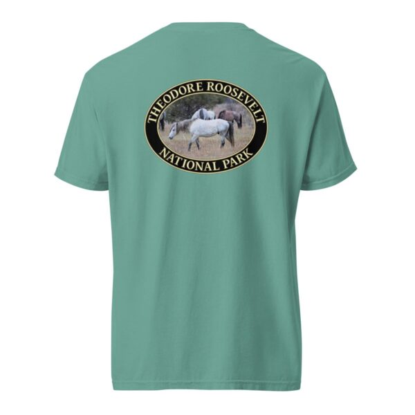 Theodore Roosevelt National Park T-Shirt - Wild Horses Graphic on Comfort Colors Heavyweight (Back print, black graphic) - Image 6