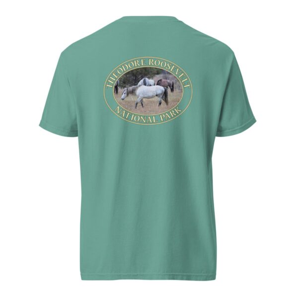 Theodore Roosevelt National Park T-Shirt - Wild Horses Graphic on Comfort Colors Heavyweight (Back print, transparent graphic) - Image 6