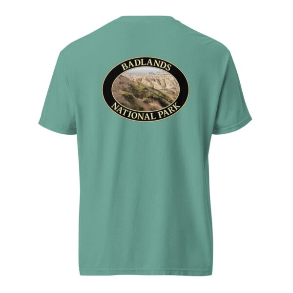 Big Horn Sheep at Badlands National Park T-Shirt - Scenic Graphic on Comfort Colors Heavyweight (Back print, black graphic) - Image 6