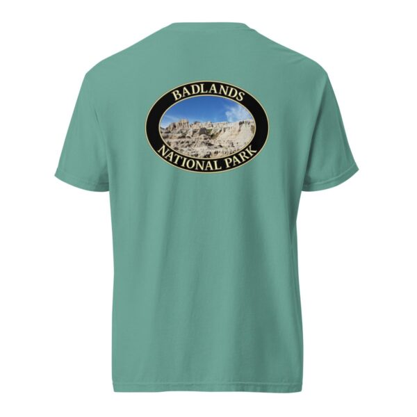 Badlands National Park T-Shirt - Scenic Graphic on Comfort Colors Heavyweight (Back print, black graphic) - Image 6