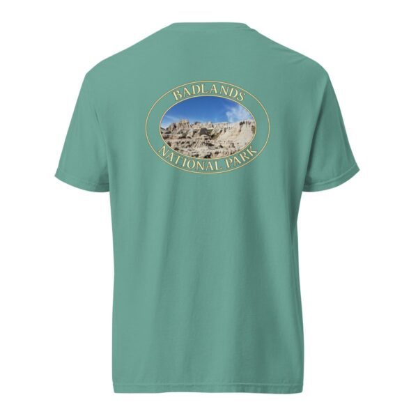 Badlands National Park T-Shirt - Scenic Graphic on Comfort Colors Heavyweight (Back print, transparent graphic) - Image 6