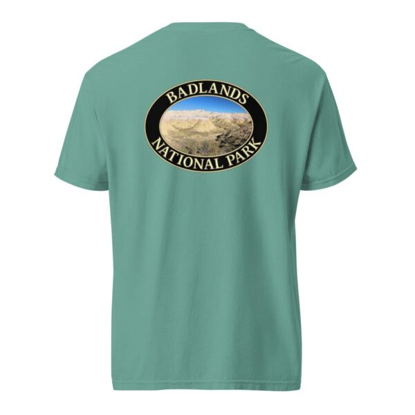 Yellow Mounds at Badlands National Park T-Shirt - Scenic Landscape on Comfort Colors Heavyweight Tee (Back print, black graphic) - Image 6