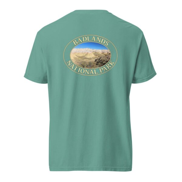 Yellow Mounds at Badlands National Park T-Shirt - Scenic Landscape on Comfort Colors Heavyweight Tee (Back print, transparent graphic) - Image 6