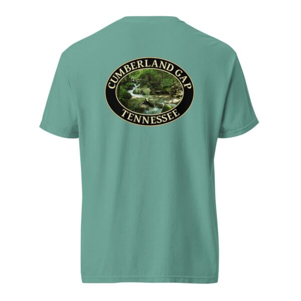 Mountain Stream in Cumberland Gap T-Shirt - Scenic Nature Design on Comfort Colors Heavyweight Tee (Back print, black graphic) - Image 6