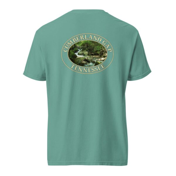 Mountain Stream in Cumberland Gap T-Shirt - Scenic Nature Design on Comfort Colors Heavyweight Tee (Back print, transparent graphic) - Image 6