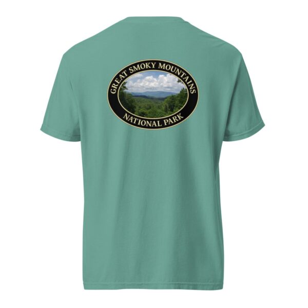 Great Smoky Mountains National Park T-Shirt - Scenic Tennessee Landscape on Comfort Colors Heavyweight Tee (Back print, black graphic) - Image 6