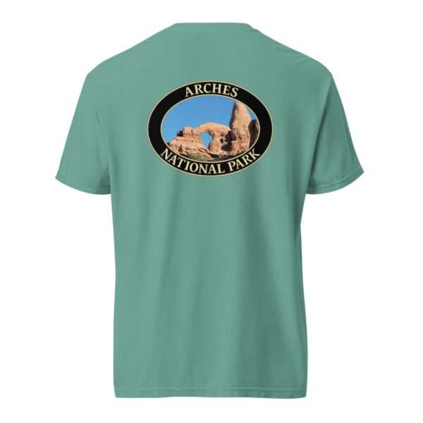 Turret Arch Arches National Park T-Shirt – Iconic Desert Arch Comfort Colors Tee (Back print, black graphic) - Image 6