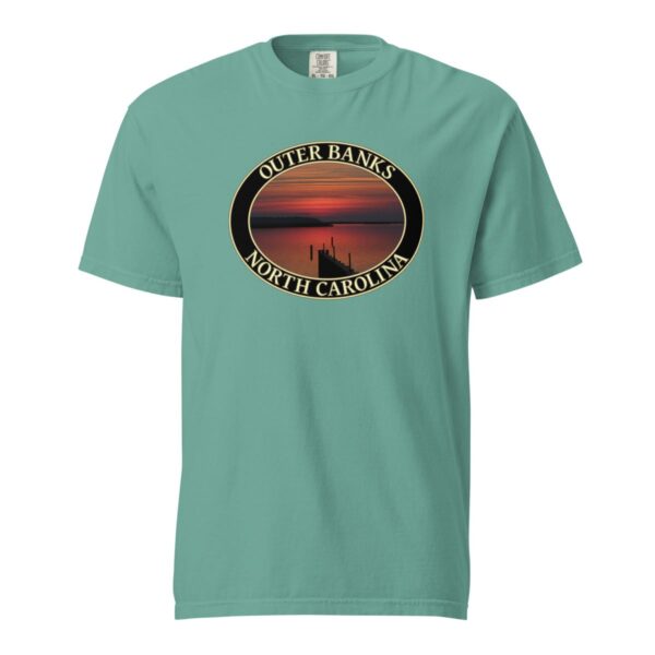 Outer Banks T-Shirt - Albemarle Sound Sunset Graphic on Comfort Colors Heavyweight (Front print, black graphic) - Image 5