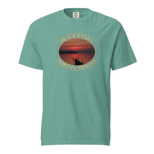 Outer Banks T-Shirt - Albemarle Sound Sunset Graphic on Comfort Colors Heavyweight (Front print, transparent graphic) - Image 5