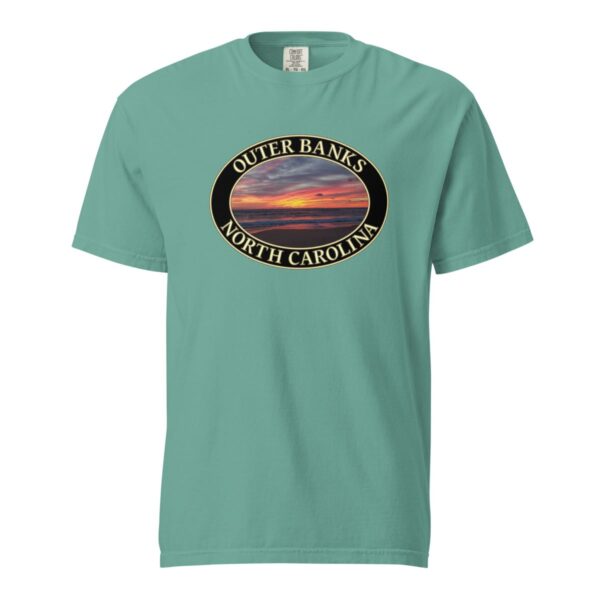 Outer Banks T-Shirt - Kitty Hawk Sunrise Graphic on Comfort Colors Heavyweight (Front print, black graphic) - Image 5