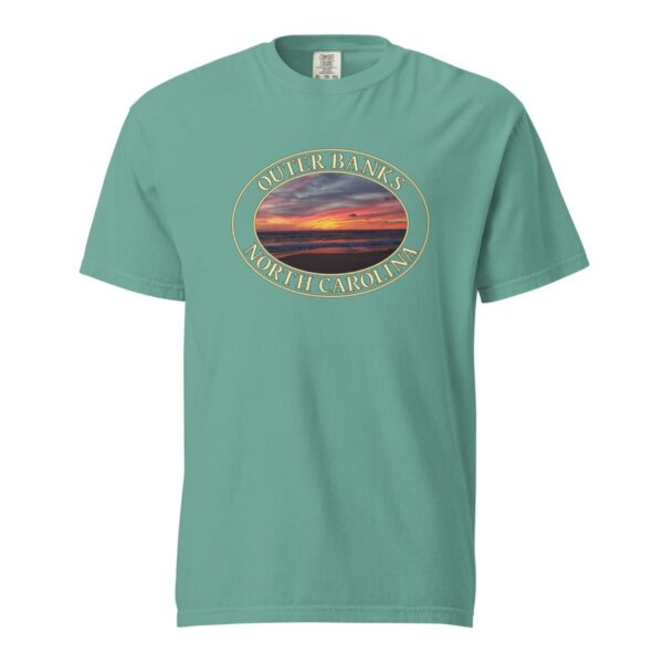 Outer Banks T-Shirt - Kitty Hawk Sunrise Graphic on Comfort Colors Heavyweight (Front print, transparent graphic) - Image 5