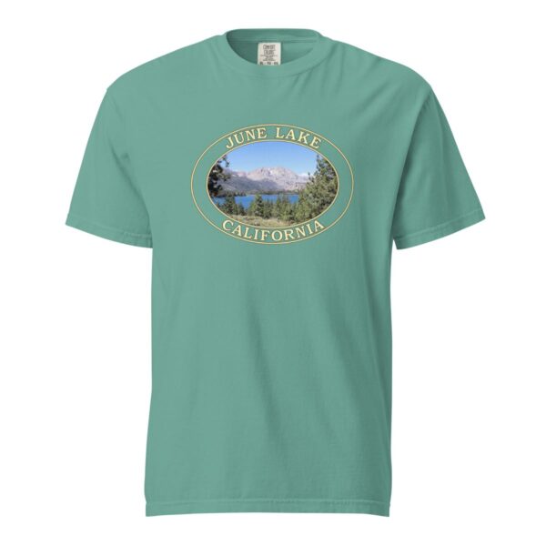 June Lake California T-Shirt - Scenic Graphic on Comfort Colors Heavyweight (Front print, transparent graphic) - Image 5