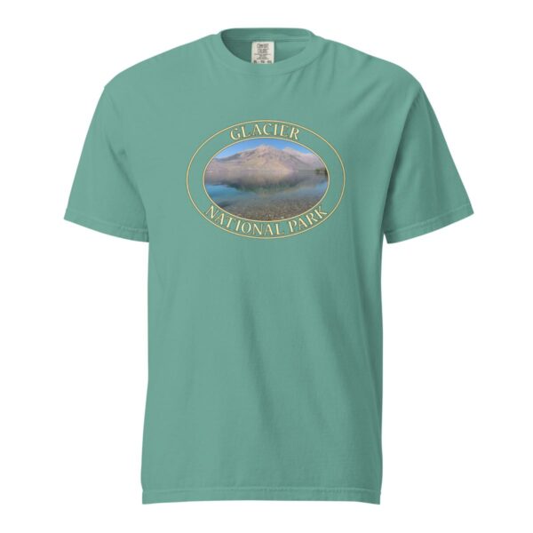 Glacier National Park T-Shirt - Lake McDonald Graphic on Comfort Colors Heavyweight (Front print, transparent graphic) - Image 5