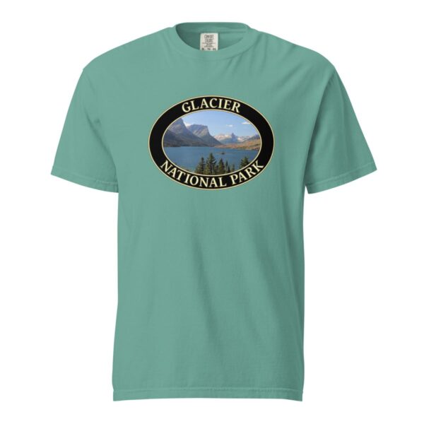 Glacier National Park T-Shirt - Saint Mary Lake Graphic on Comfort Colors Heavyweight (Front print, black graphic) - Image 5