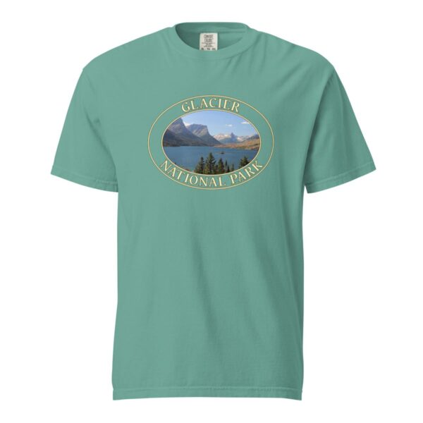 Glacier National Park T-Shirt - Saint Mary Lake Graphic on Comfort Colors Heavyweight (Front print, transparent graphic) - Image 5