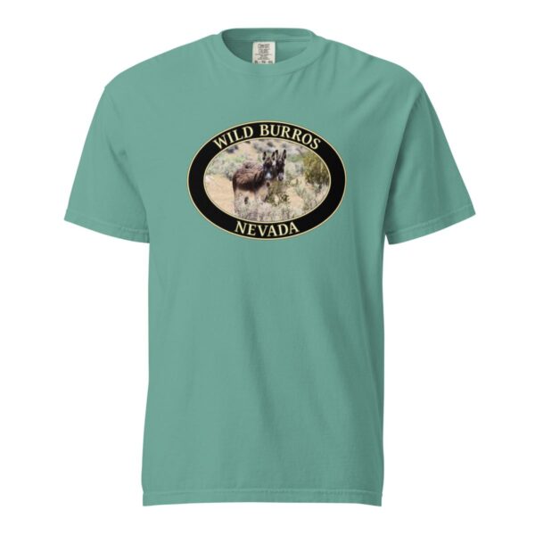 Wild Burros Nevada T-Shirt - Desert Wildlife Graphic on Comfort Colors Heavyweight (Front print, black graphic) - Image 5