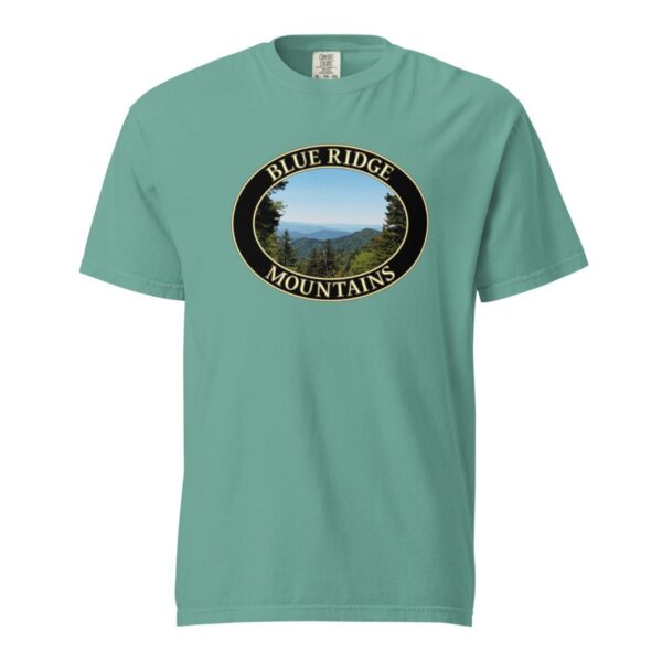 Blue Ridge Mountains T-Shirt - North Carolina Scenic View Graphic on Comfort Colors Heavyweight (Front print, black graphic) - Image 5