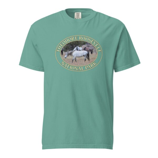 Theodore Roosevelt National Park T-Shirt - Wild Horses Graphic on Comfort Colors Heavyweight (Front print, transparent graphic) - Image 5