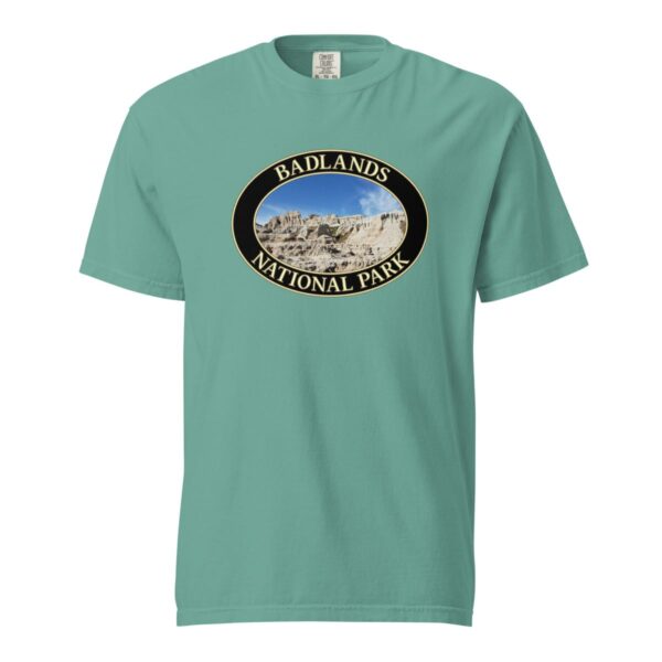 Badlands National Park T-Shirt - Scenic Graphic on Comfort Colors Heavyweight (Front print, black graphic) - Image 5