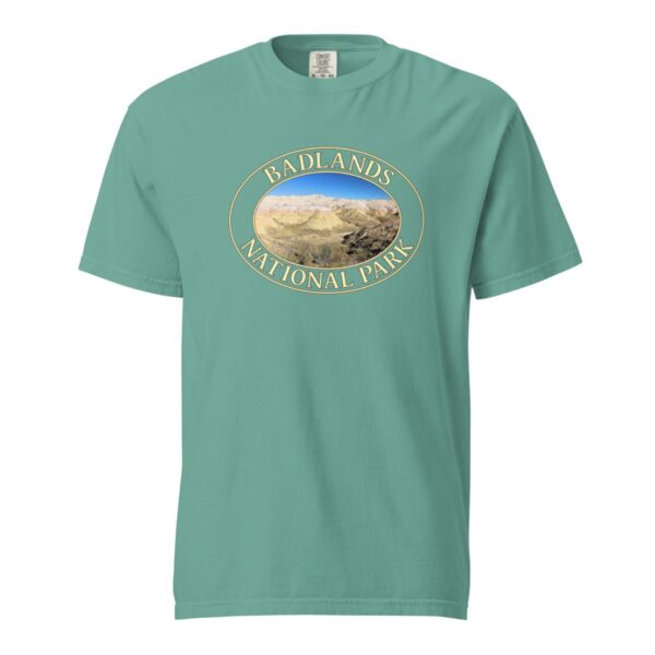 Yellow Mounds at Badlands National Park T-Shirt - Scenic Landscape on Comfort Colors Heavyweight Tee (Front print, transparent graphic) - Image 5