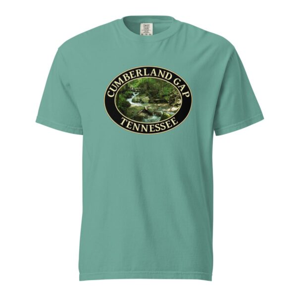 Mountain Stream in Cumberland Gap T-Shirt - Scenic Nature Design on Comfort Colors Heavyweight Tee (Front print, black graphic) - Image 5