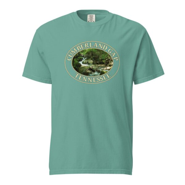 Mountain Stream in Cumberland Gap T-Shirt - Scenic Nature Design on Comfort Colors Heavyweight Tee (Front print, transparent graphic) - Image 5