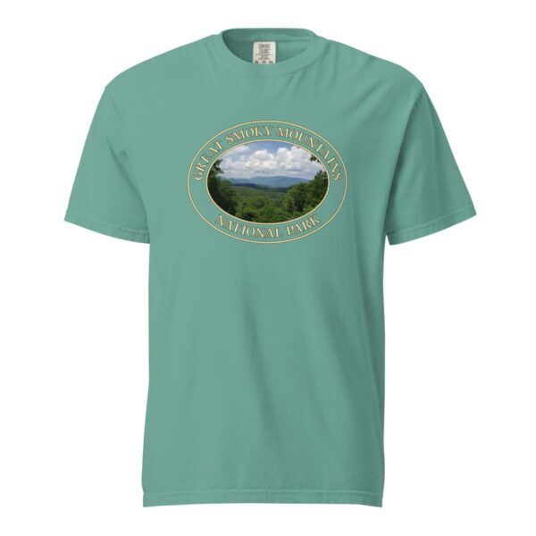 Great Smoky Mountains National Park T-Shirt - Scenic Tennessee Landscape on Comfort Colors Heavyweight Tee (Front print, transparent graphic) - Image 5