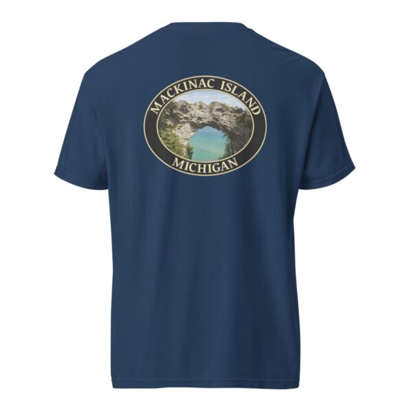 Mackinac Island T-Shirt - Arch Rock Graphic on Comfort Colors Heavyweight (Back print, black graphic) - Image 7