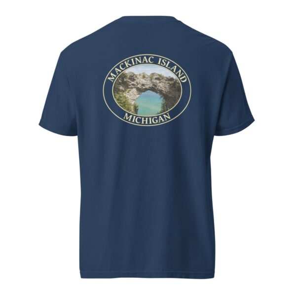 Mackinac Island T-Shirt - Arch Rock Graphic on Comfort Colors Heavyweight (Back print, transparent graphic) - Image 7