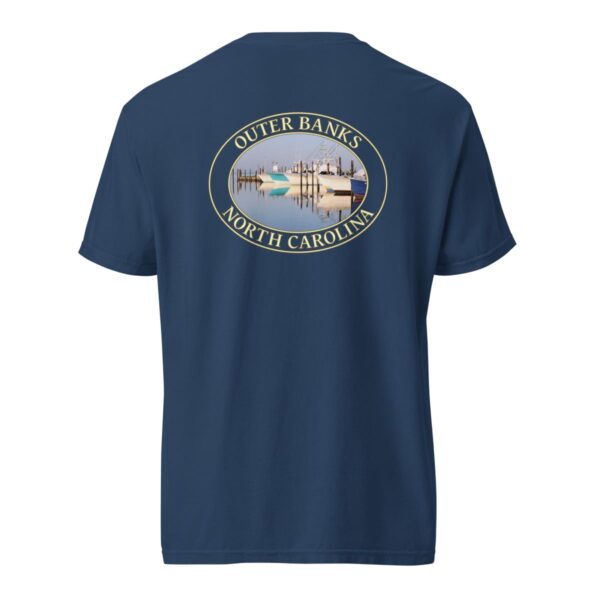 Outer Banks T-Shirt - Oregon Inlet Fishing Boats Graphic on Comfort Colors Heavyweight (Back print, transparent graphic) - Image 7