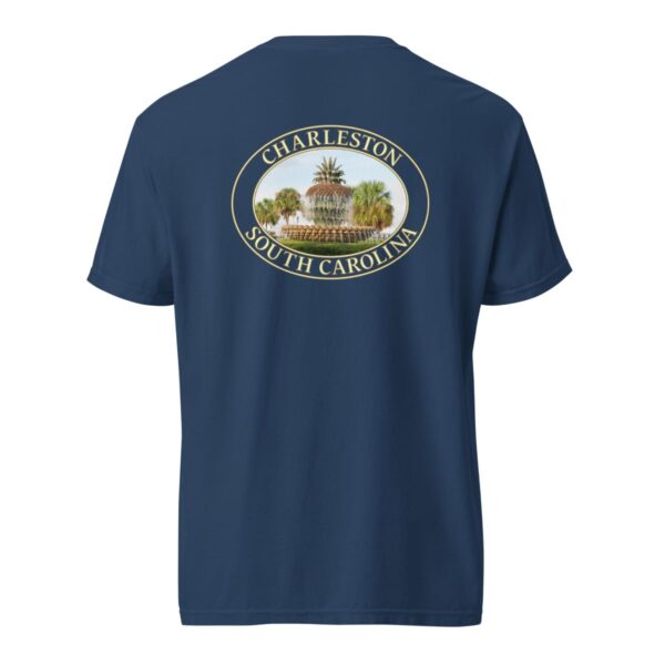 Charleston T-Shirt - Pineapple Fountain Graphic on Comfort Colors Heavyweight (Back print, transparent graphic) - Image 7