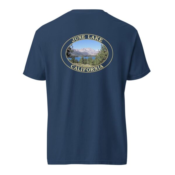 June Lake California T-Shirt - Scenic Graphic on Comfort Colors Heavyweight (Back print, transparent graphic) - Image 7