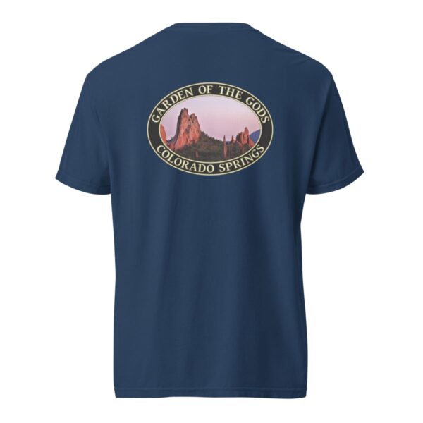 Garden of the Gods T-Shirt - Sunset Colorado Springs Graphic on Comfort Colors Heavyweight (Back print, black graphic) - Image 7