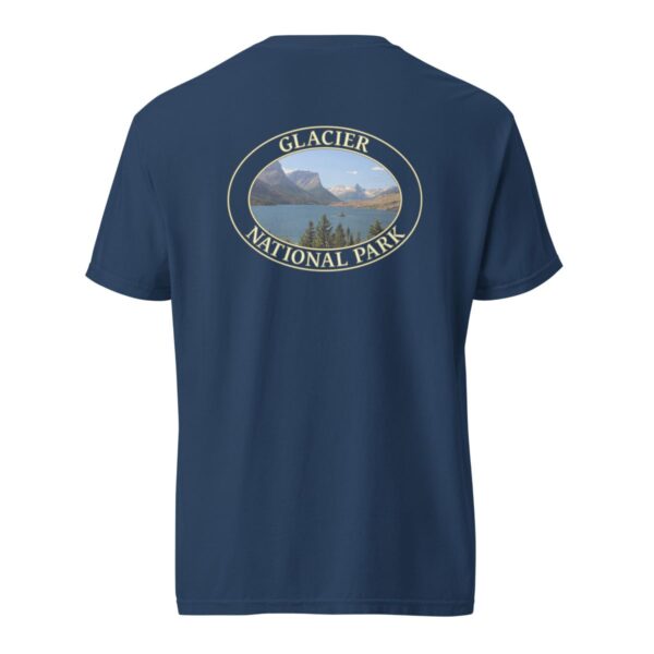 Glacier National Park T-Shirt - Saint Mary Lake Graphic on Comfort Colors Heavyweight (Back print, transparent graphic) - Image 7