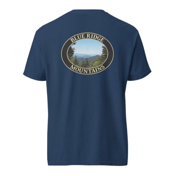 Blue Ridge Mountains T-Shirt - North Carolina Scenic View Graphic on Comfort Colors Heavyweight (Back print, black graphic) - Image 7