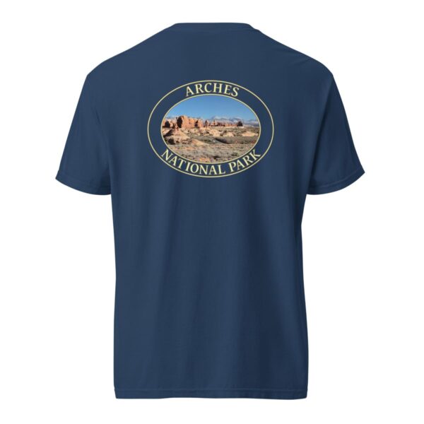 The Windows Arches National Park T-Shirt – Scenic Desert Arch Vista Comfort Colors Tee (Back print, transparent graphic) - Image 7